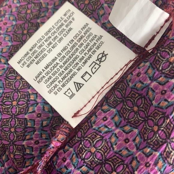 ROUTE 66 Sheer Floral Lace Trim Top Size Large - Picture 10 of 11